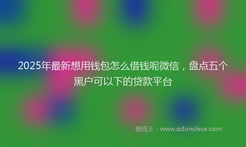 2025年最新想用钱包怎么借钱呢微信，盘点五个黑户可以下的贷款平台