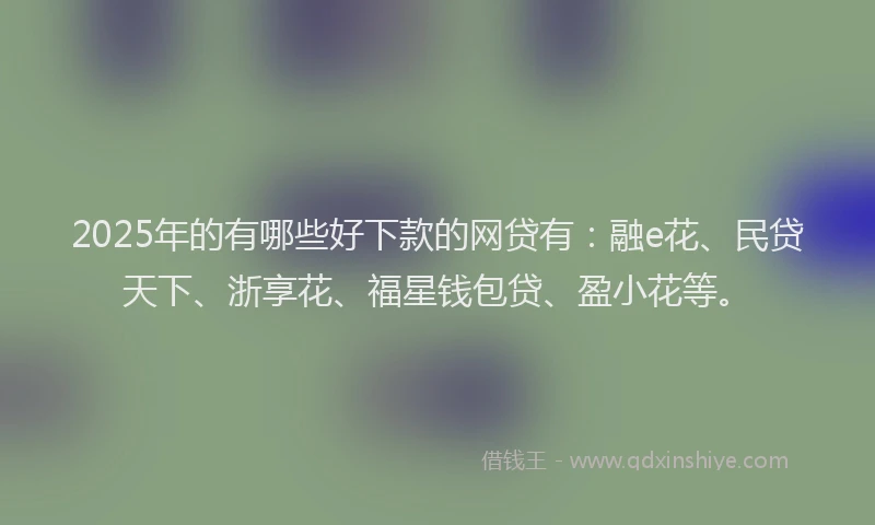 2025年的有哪些好下款的网贷有：融e花、民贷天下、浙享花、福星钱包贷、盈小花等。