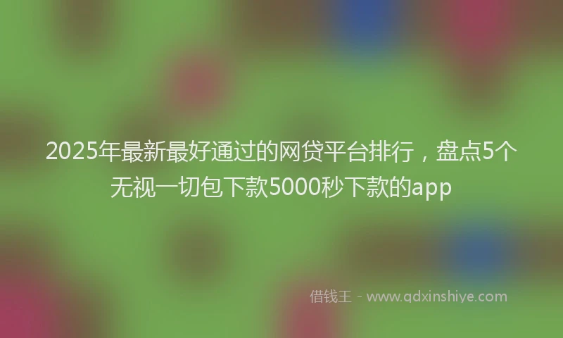 2025年最新最好通过的网贷平台排行，盘点5个无视一切包下款5000秒下款的app
