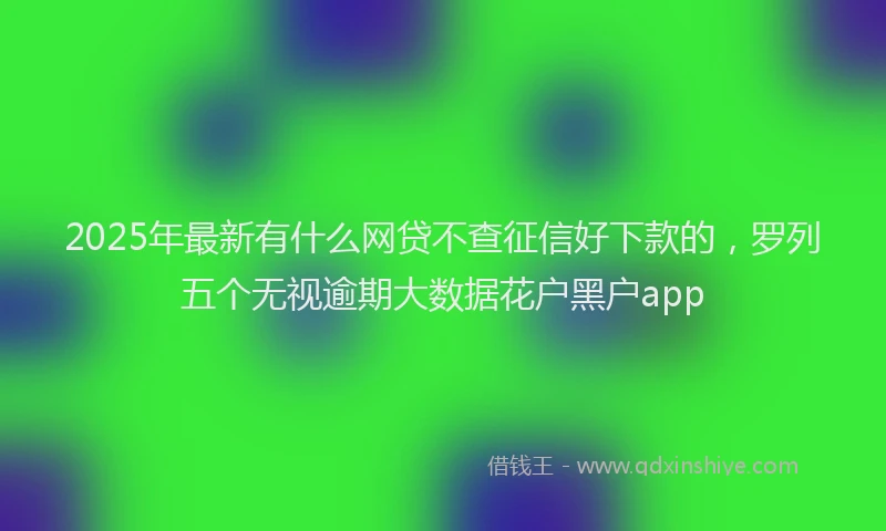 2025年最新有什么网贷不查征信好下款的，罗列五个无视逾期大数据花户黑户app