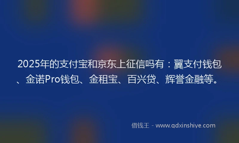 2025年的支付宝和京东上征信吗有：翼支付钱包、金诺Pro钱包、金租宝、百兴贷、辉誉金融等。