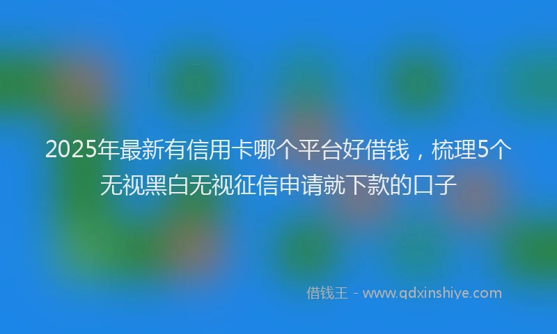 2025年最新有信用卡哪个平台好借钱，梳理5个无视黑白无视征信申请就下款的口子