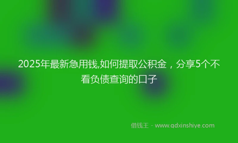 2025年最新急用钱,如何提取公积金，分享5个不看负债查询的口子