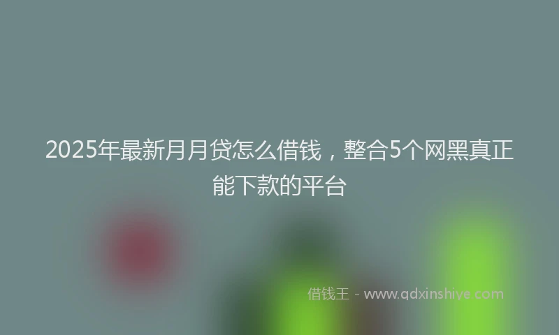 2025年最新月月贷怎么借钱，整合5个网黑真正能下款的平台