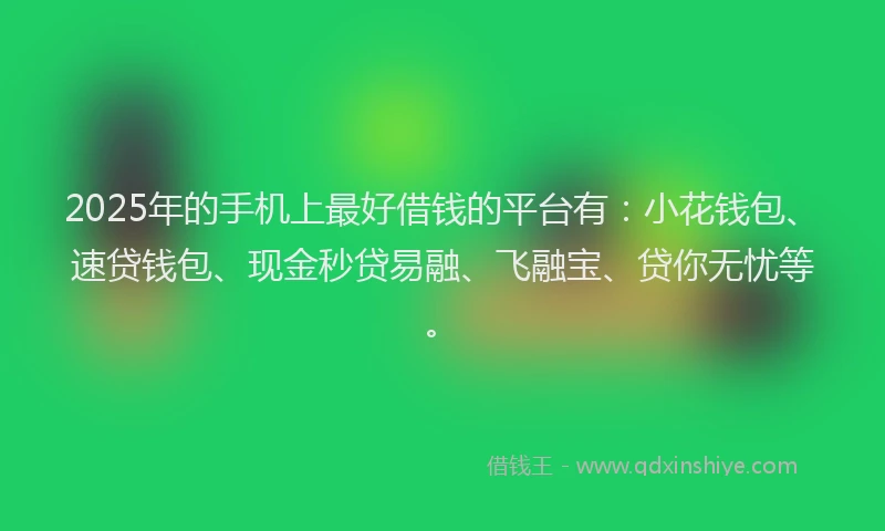 2025年的手机上最好借钱的平台有：小花钱包、速贷钱包、现金秒贷易融、飞融宝、贷你无忧等。