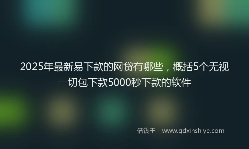 2025年最新易下款的网贷有哪些，概括5个无视一切包下款5000秒下款的软件