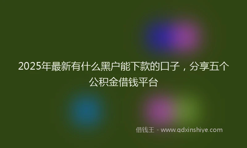 2025年最新有什么黑户能下款的口子，分享五个公积金借钱平台