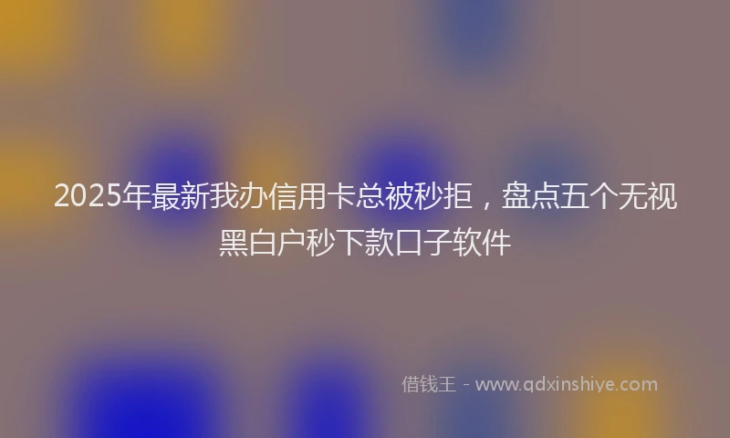 2025年最新我办信用卡总被秒拒，盘点五个无视黑白户秒下款口子软件