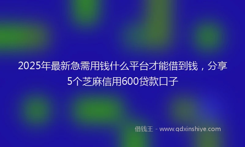 2025年最新急需用钱什么平台才能借到钱，分享5个芝麻信用600贷款口子