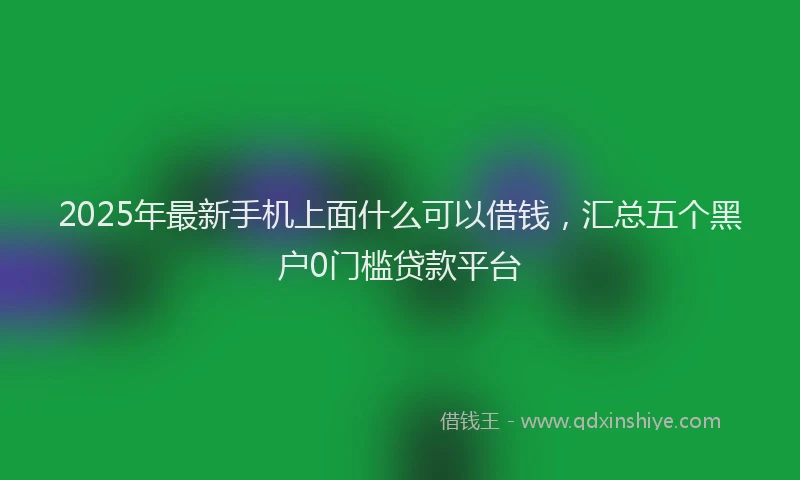 2025年最新手机上面什么可以借钱，汇总五个黑户0门槛贷款平台