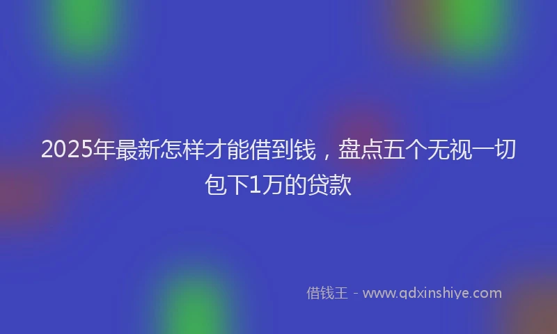 2025年最新怎样才能借到钱，盘点五个无视一切包下1万的贷款