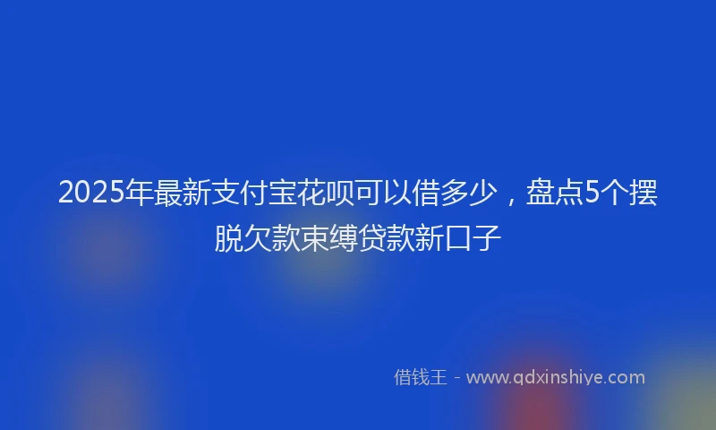2025年最新支付宝花呗可以借多少，盘点5个摆脱欠款束缚贷款新口子