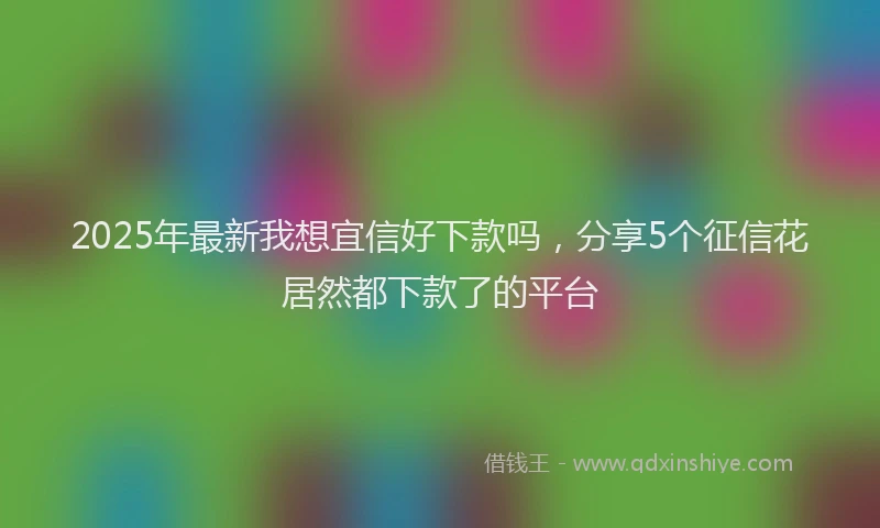 2025年最新我想宜信好下款吗，分享5个征信花居然都下款了的平台