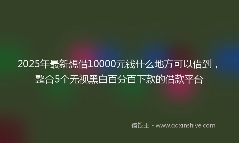 2025年最新想借10000元钱什么地方可以借到，整合5个无视黑白百分百下款的借款平台