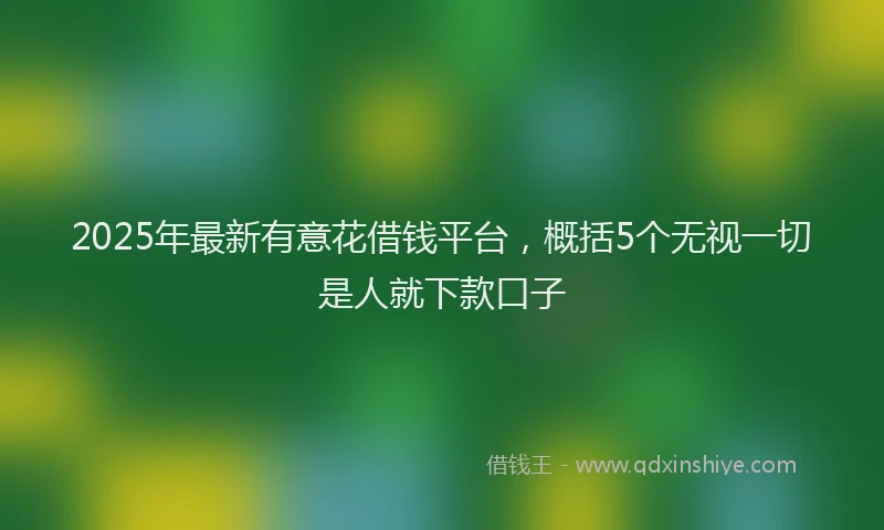 2025年最新有意花借钱平台，概括5个无视一切是人就下款口子
