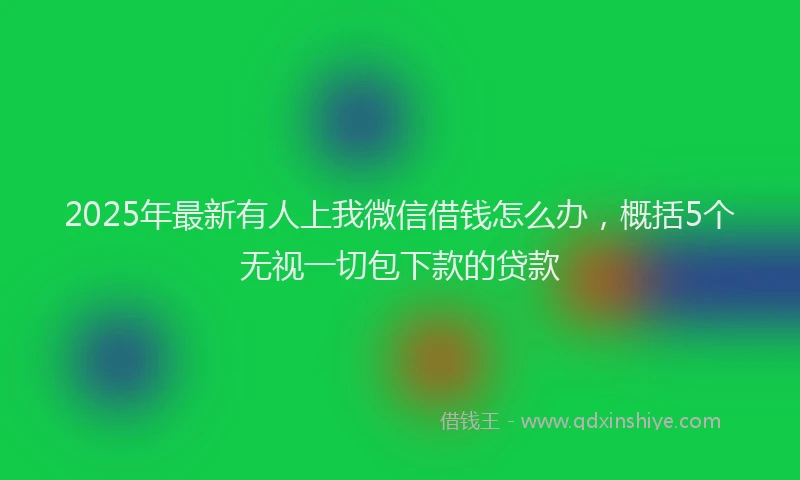2025年最新有人上我微信借钱怎么办，概括5个无视一切包下款的贷款