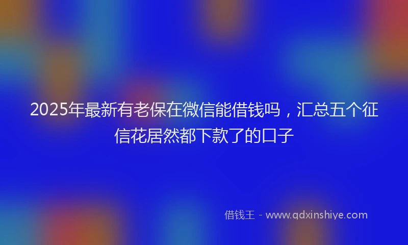 2025年最新有老保在微信能借钱吗，汇总五个征信花居然都下款了的口子