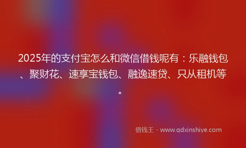 2025年的支付宝怎么和微信借钱呢有：乐融钱包、聚财花、速享宝钱包、融逸速贷、只从租机等。
