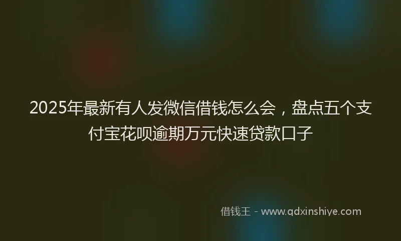 2025年最新有人发微信借钱怎么会，盘点五个支付宝花呗逾期万元快速贷款口子