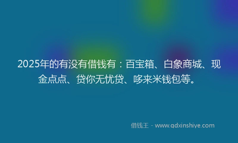2025年的有没有借钱有：百宝箱、白象商城、现金点点、贷你无忧贷、哆来米钱包等。