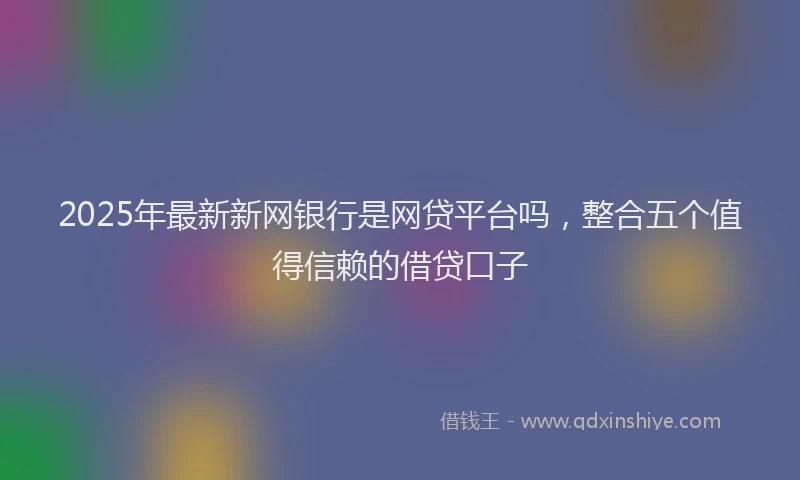 2025年最新新网银行是网贷平台吗，整合五个值得信赖的借贷口子