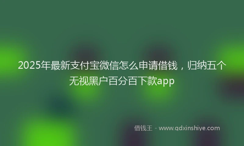 2025年最新支付宝微信怎么申请借钱，归纳五个无视黑户百分百下款app