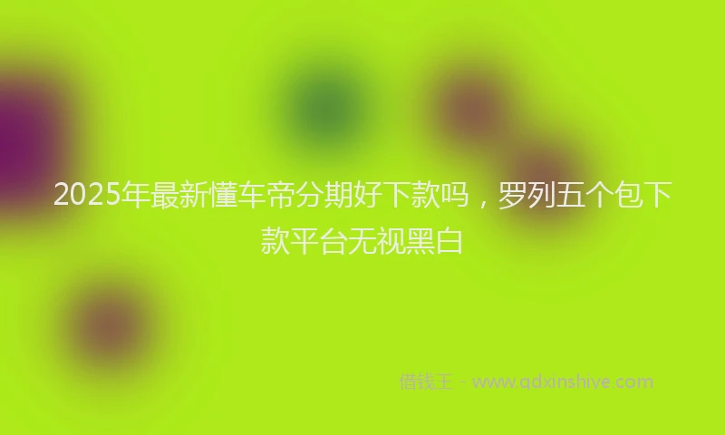 2025年最新懂车帝分期好下款吗，罗列五个包下款平台无视黑白
