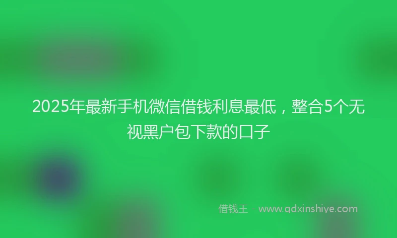 2025年最新手机微信借钱利息最低，整合5个无视黑户包下款的口子
