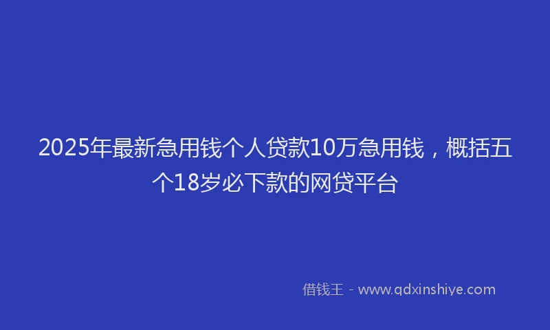 2025年最新急用钱个人贷款10万急用钱，概括五个18岁必下款的网贷平台