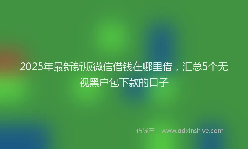 2025年最新新版微信借钱在哪里借，汇总5个无视黑户包下款的口子