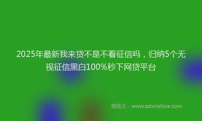 2025年最新我来贷不是不看征信吗，归纳5个无视征信黑白100%秒下网贷平台