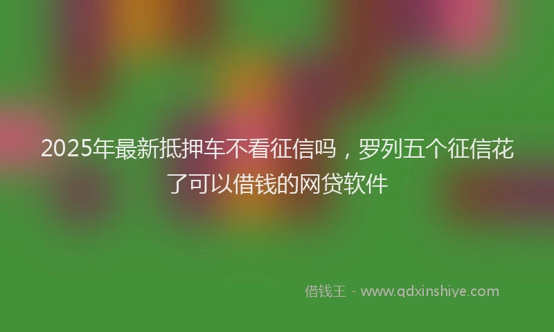 2025年最新抵押车不看征信吗，罗列五个征信花了可以借钱的网贷软件