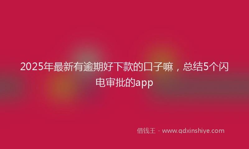 2025年最新有逾期好下款的口子嘛，总结5个闪电审批的app