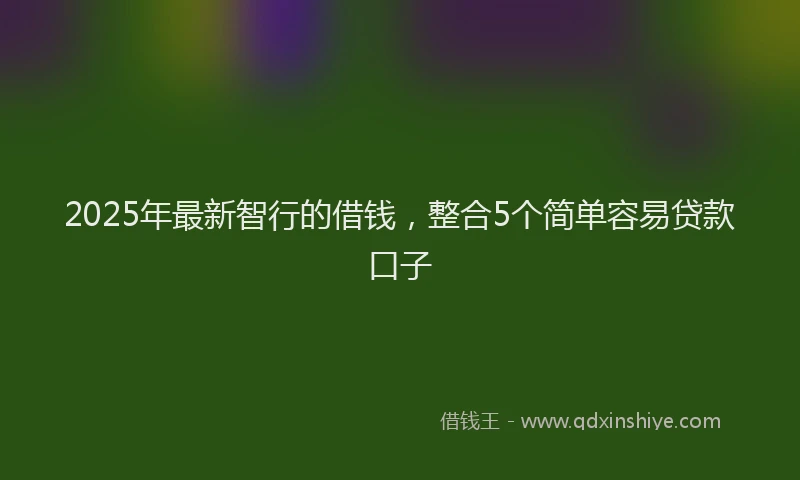 2025年最新智行的借钱，整合5个简单容易贷款口子