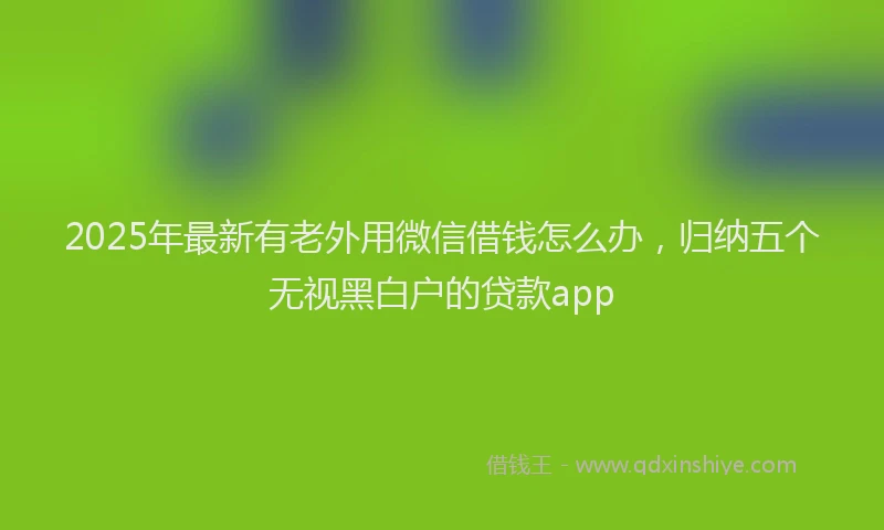 2025年最新有老外用微信借钱怎么办，归纳五个无视黑白户的贷款app