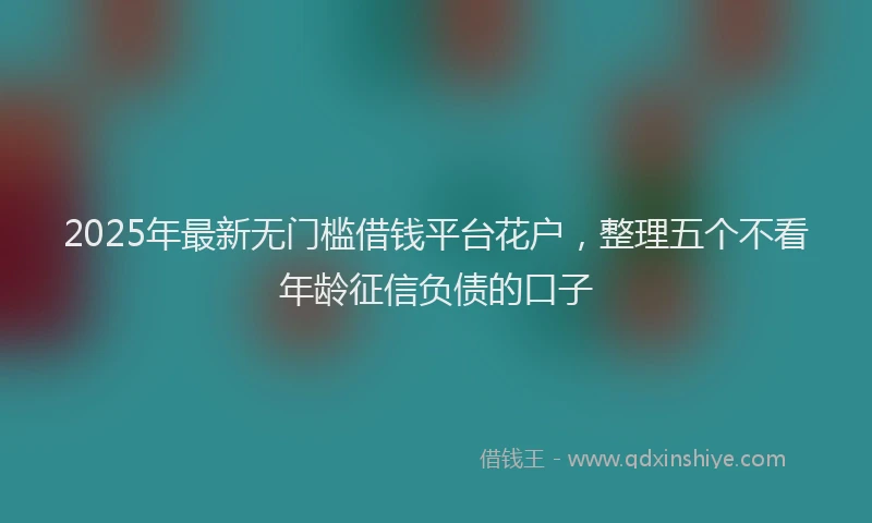 2025年最新无门槛借钱平台花户，整理五个不看年龄征信负债的口子
