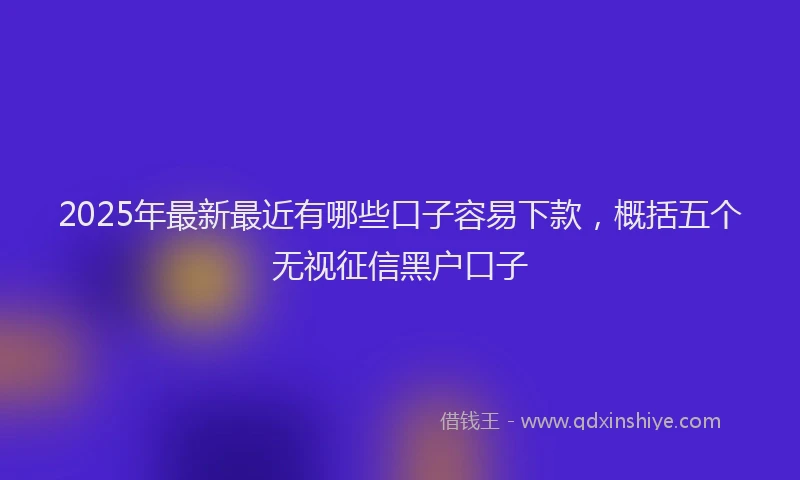 2025年最新最近有哪些口子容易下款，概括五个无视征信黑户口子