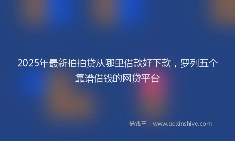 2025年最新拍拍贷从哪里借款好下款，罗列五个靠谱借钱的网贷平台