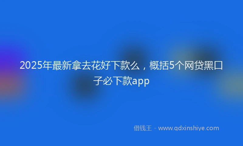 2025年最新拿去花好下款么，概括5个网贷黑口子必下款app