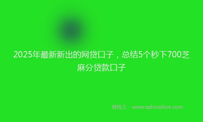2025年最新新出的网贷口子，总结5个秒下700芝麻分贷款口子