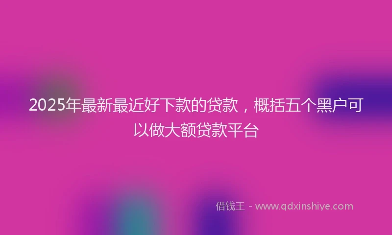 2025年最新最近好下款的贷款，概括五个黑户可以做大额贷款平台