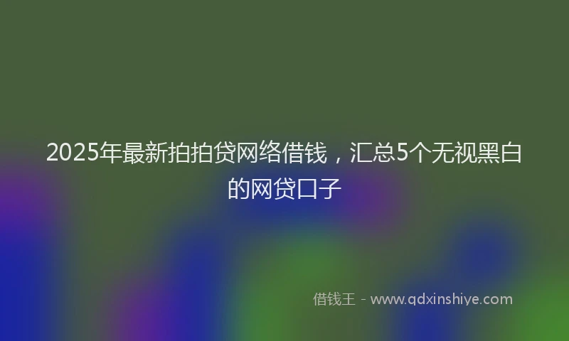 2025年最新拍拍贷网络借钱，汇总5个无视黑白的网贷口子