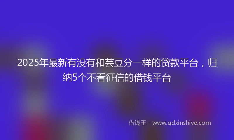 2025年最新有没有和芸豆分一样的贷款平台，归纳5个不看征信的借钱平台
