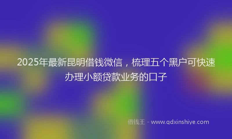 2025年最新昆明借钱微信，梳理五个黑户可快速办理小额贷款业务的口子