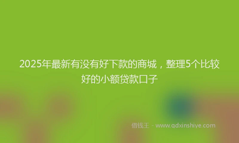 2025年最新有没有好下款的商城，整理5个比较好的小额贷款口子