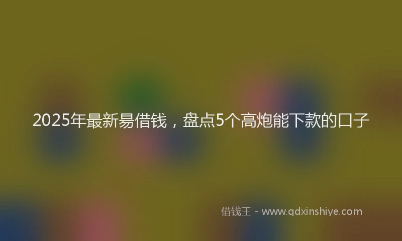 2025年最新昜借钱，盘点5个高炮能下款的口子