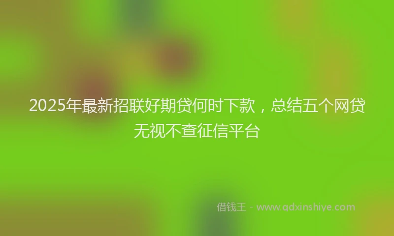 2025年最新招联好期贷何时下款，总结五个网贷无视不查征信平台