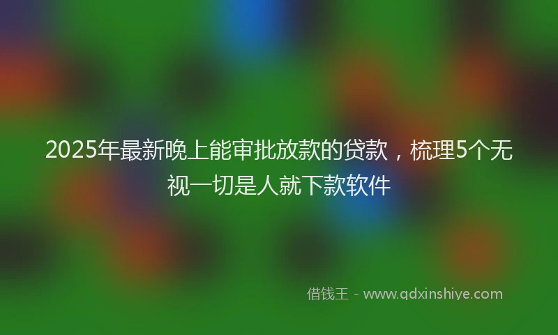 2025年最新晚上能审批放款的贷款，梳理5个无视一切是人就下款软件