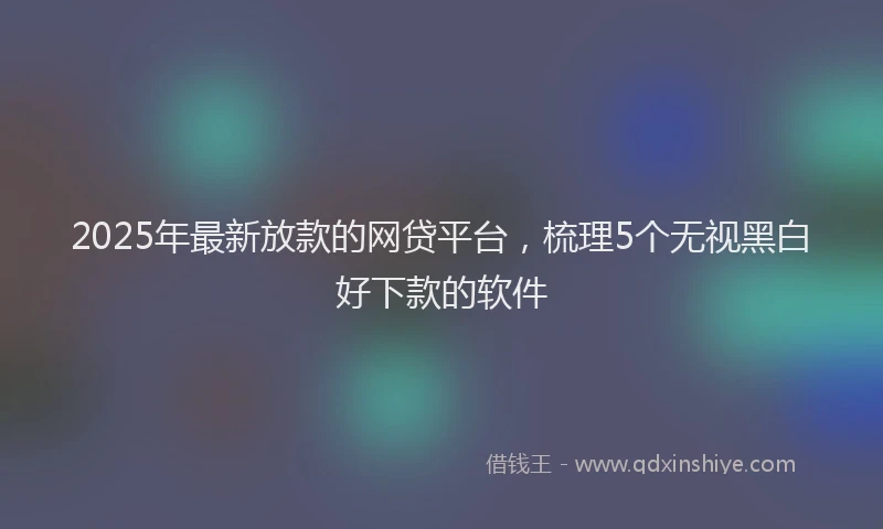 2025年最新放款的网贷平台，梳理5个无视黑白好下款的软件