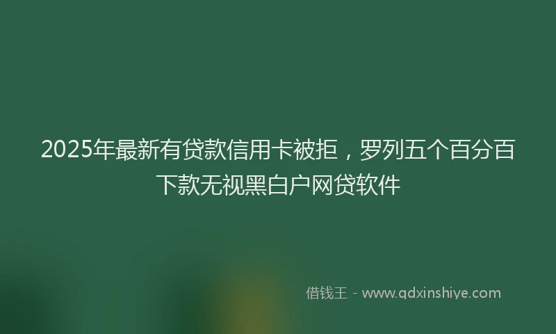 2025年最新有贷款信用卡被拒，罗列五个百分百下款无视黑白户网贷软件
